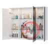 Шкаф зеркальный Lemark ZENON 100х80 см 3-х дверный, с козырьком-подсветкой, с розеткой, цвет корпуса: Белый глянец